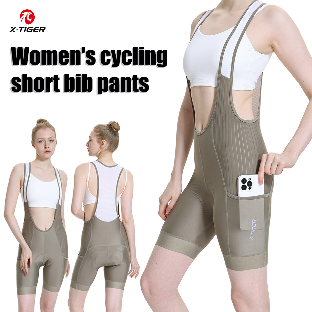 Mountain Biking Shorts Women - X-TIGER レディース サイクリング ビブショーツ UV 保護