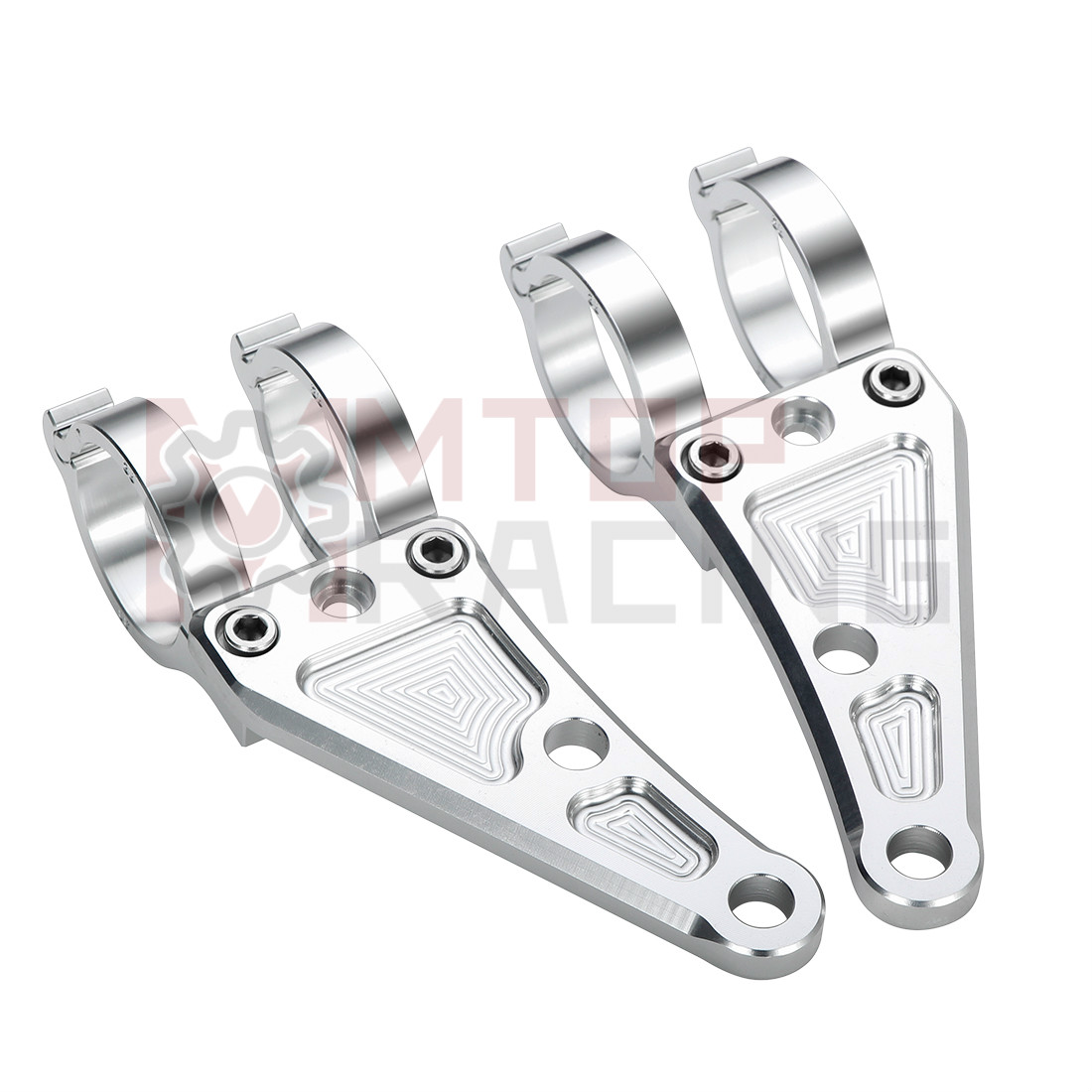 Xtreme Mountain Biking - オートバイ用CNCマウントブラケット,フォーク,シルバー,27mm, 31mm, 32mm, 36mm, 37mm, 41mm,