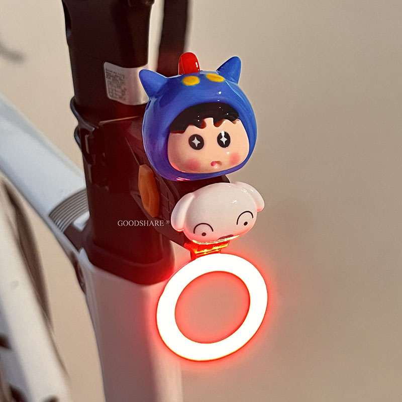 Mountain Biking In Japan - かわいいしんちゃん自転車リアライト COB フラッシュ警告ランプ USB 充電式テールライトマウンテンロードバイク夜間安全アクセサリー