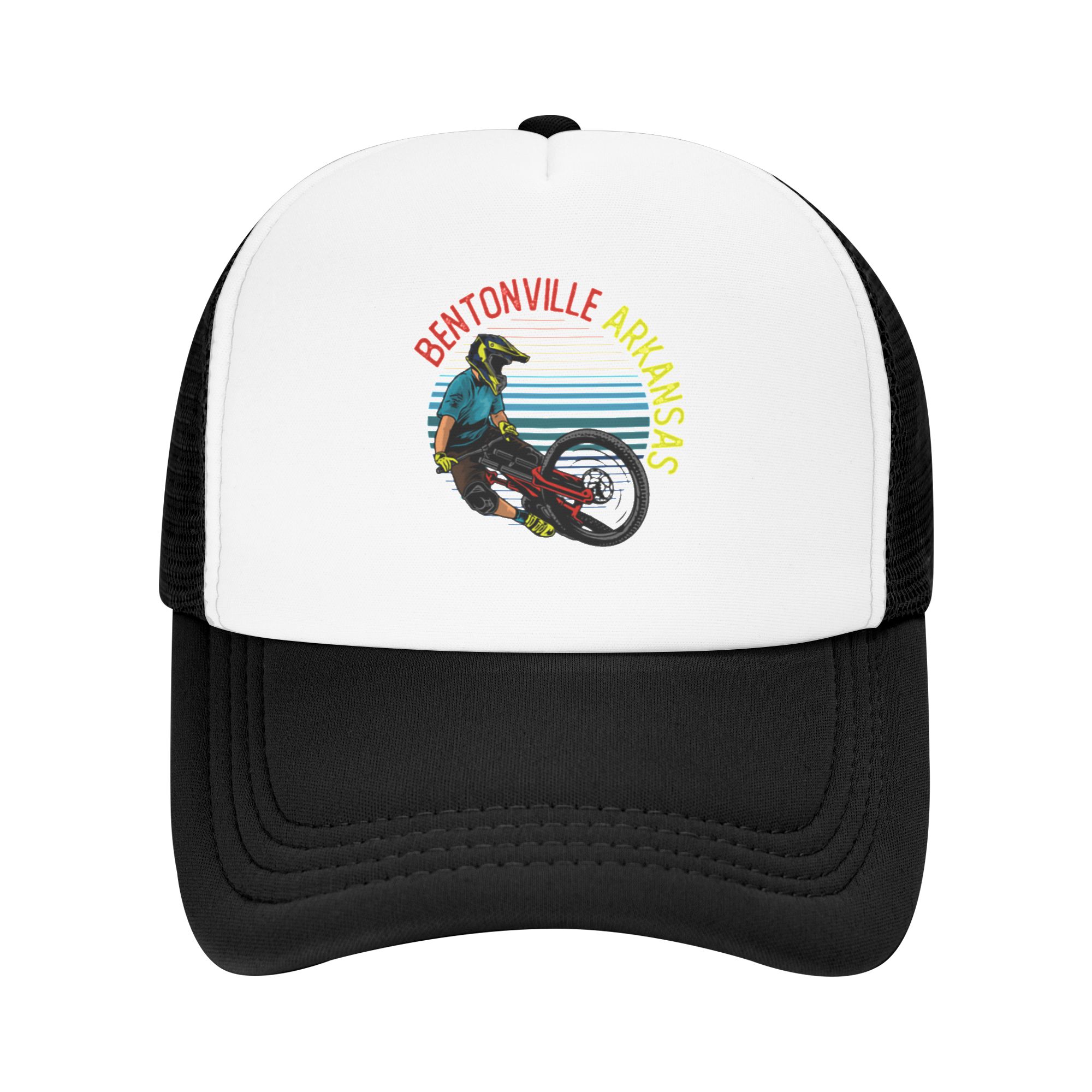 Mountain Biking Arkansas - ファッションヴィンテージレトロベントンビルアーカンサスマウンテンバイクメッシュ野球帽日常通勤高級女性帽子
