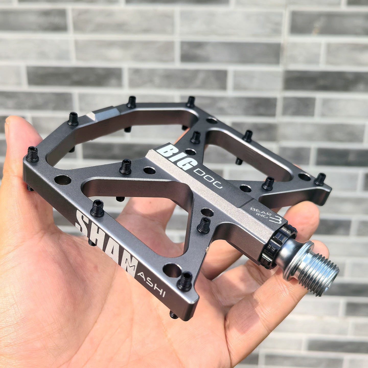 Mountain Biking With Dog - 大型犬用ペダル マウンテンバイク 3ベアリング 自転車ベアリング 幅広滑り止めペダル 快適ペダル