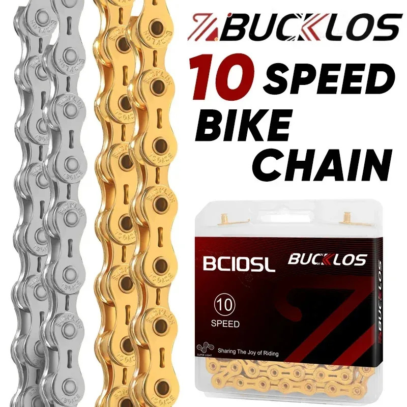 Mountain Biking Bc - BUCKLOS マウンテン バイク チェーン、超軽量で耐久性のあるアクセサリー、10 スピード、116 リンク、ソリッド/中空