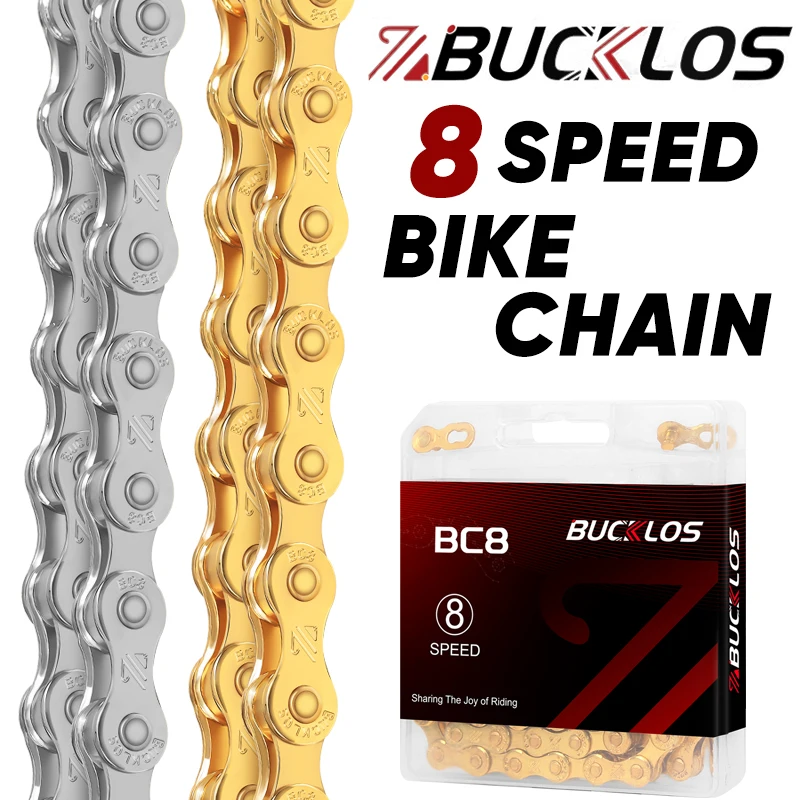 Mountain Biking Bc - バックル-超軽量ステンレス自転車チェーン,マウンテンバイクチェーン,ユニバーサルアクセサリー,8スピード,116リンク