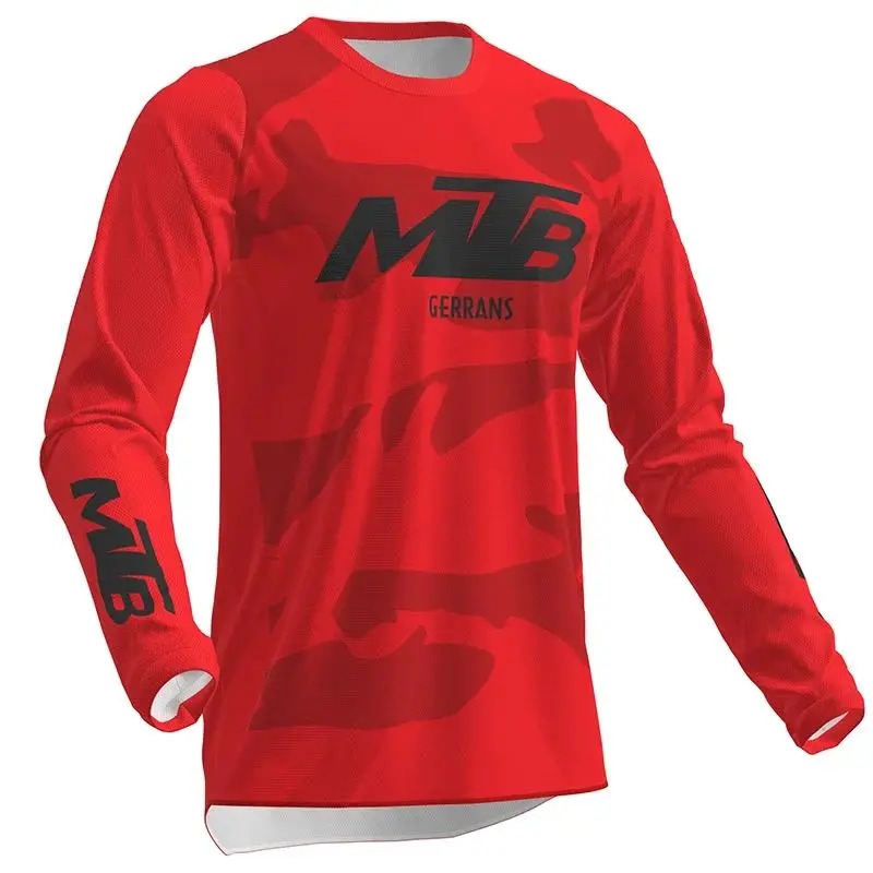 Mountain Biking For Fitness - メンズ通気性マウンテンバイクエンデューロモトクロスジャージMTBサイクリングトップオフロードライディング速乾フィットネススポーツサイクリングトップ