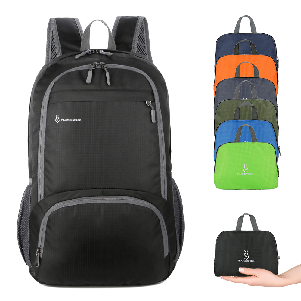 Mountain Biking Backpack - 男性と女性のための軽量折りたたみ式バックパック,防水,収納可能,旅行,ハイキング,デイパック,アウトドア,サイクリング,キャンプ,ショルダーバッグ