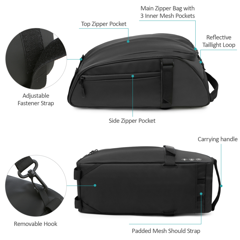 反射マウンテン自転車シートバッグ防水自転車リアラックバッグ自 - Mountain Biking Fanny Pack のレビューと価格
