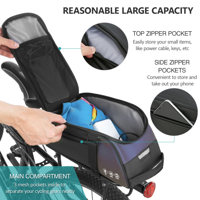 反射マウンテン自転車シートバッグ防水自転車リアラックバッグ自 - Mountain Biking Fanny Pack のレビューと価格