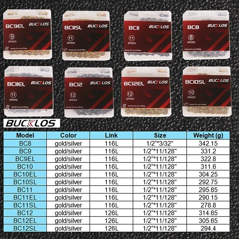 バックル-ゴールドの自転車チェーン,8,9,10,11,12 - Mountain Biking Bc のレビューと価格