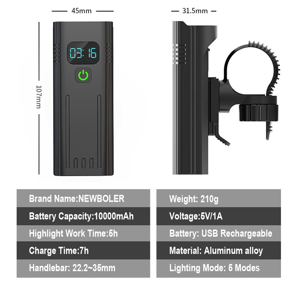NEWBOLER 自転車ライト USB 充電式 4800 ル - Mountain Biking Backpack のレビューと価格