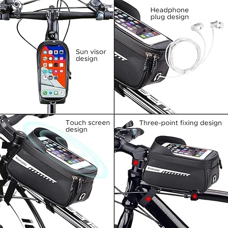 防水自転車フロントフレームバッグ、電動自転車＆マウンテンバイ - Mountain Biking Backpack のレビューと価格