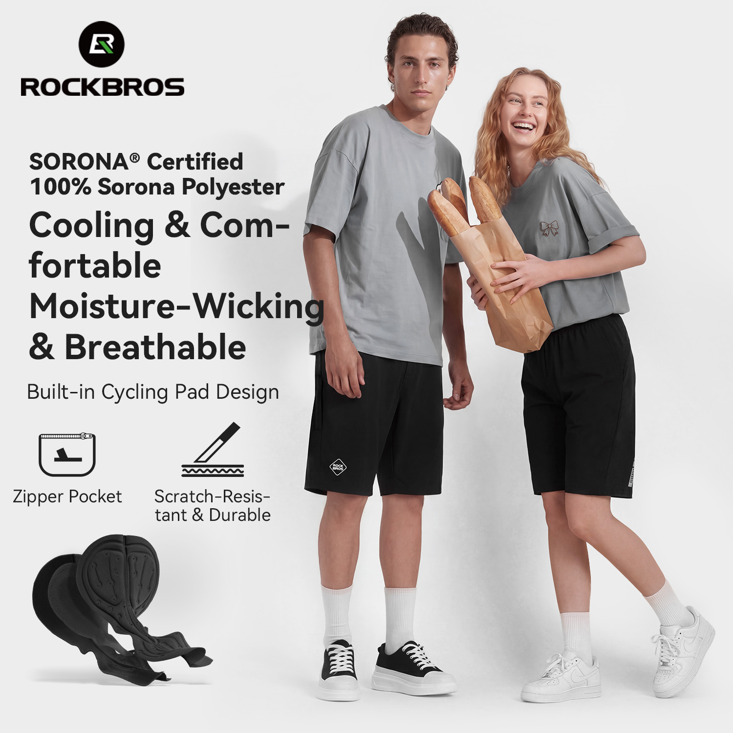ROCKBROS サイクリングショーツ男性女性通気性速乾カジ - Mountain Biking Shorts Women のレビューと価格