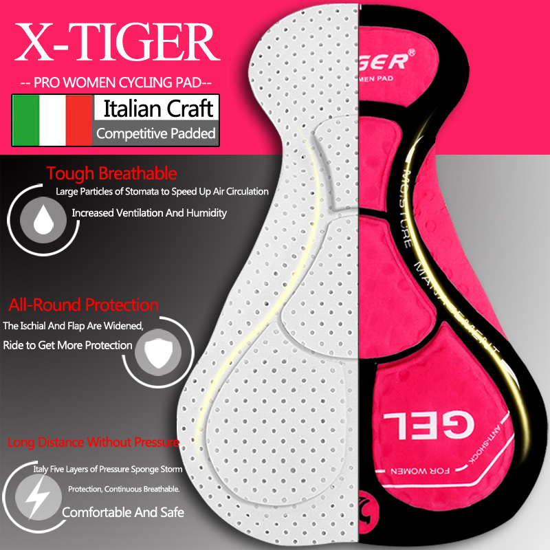 X-TIGER女性用サイクリングショーツ3Dジェルパッド入り - Mountain Biking Shorts Women のレビューと価格