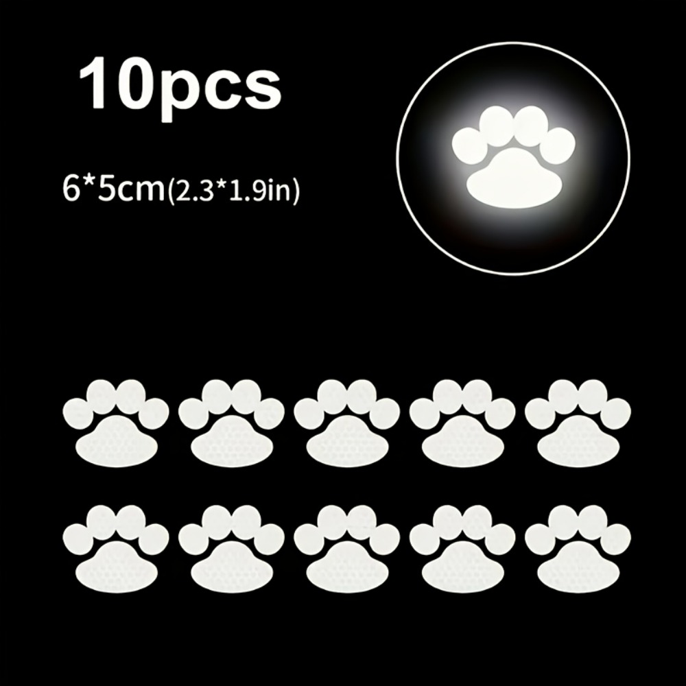 10枚のかわいい犬の足跡模様の高強度反射カーステッカー 車、 - Mountain Biking With Dog のレビューと価格
