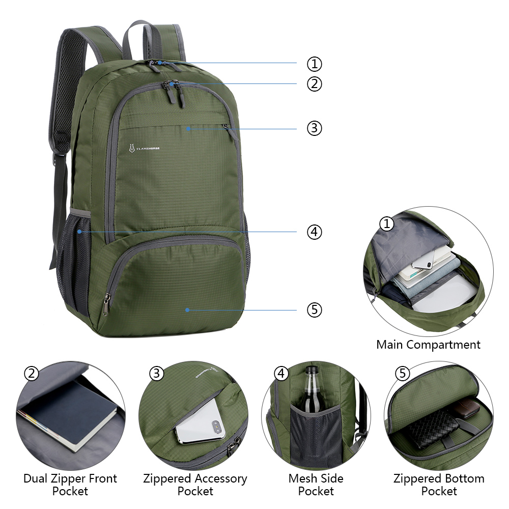 男性と女性のための軽量折りたたみ式バックパック,防水,収納可 - Mountain Biking Backpack のレビューと価格